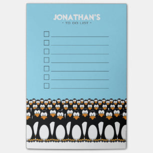 Notas Post-it® Multitud de graciosos pingüinos Personalizados en