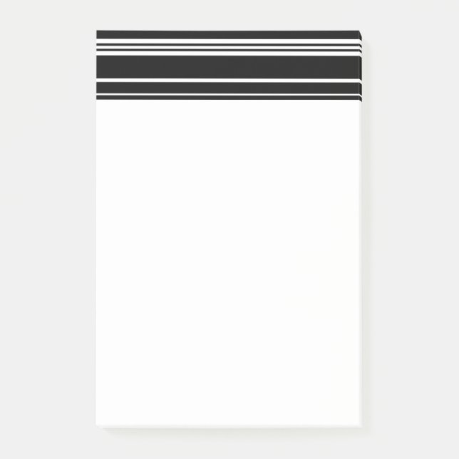 Notas Post-it® Multitudes de rayas negras y blancas desiguales (Anverso)