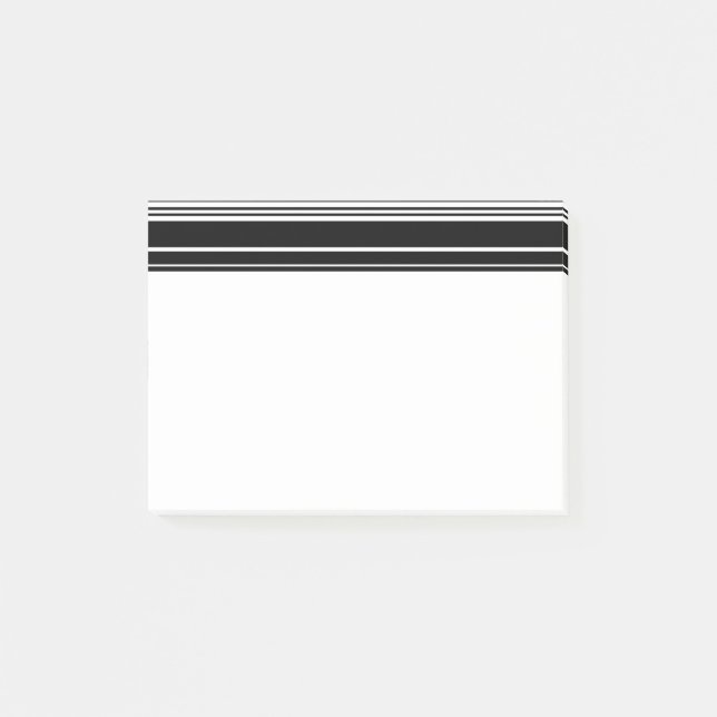 Notas Post-it® Multitudes de rayas negras y blancas desiguales (Anverso)