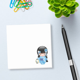 Notas Post-it® Muñeca de Kokeshi del invierno - chica de geisha