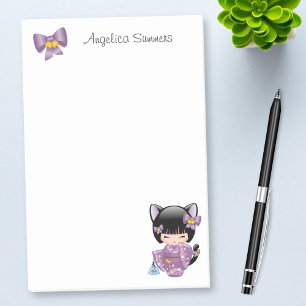 Notas Post-it® Muñeca de Neko Kokeshi - chica de geisha de los