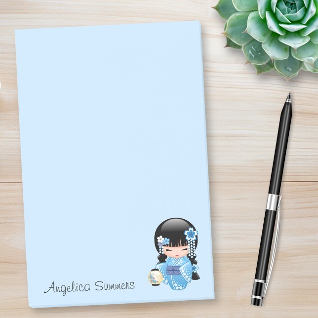 Notas Post-it® Muñeca Kokeshi de invierno - Chica Geisha de la Mo (Subido por el creador)