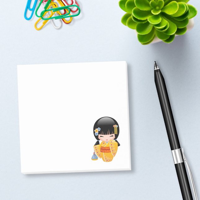 Notas Post-it® Muñeca kokeshi de verano - Chica Geisha de Kimono  (Subido por el creador)