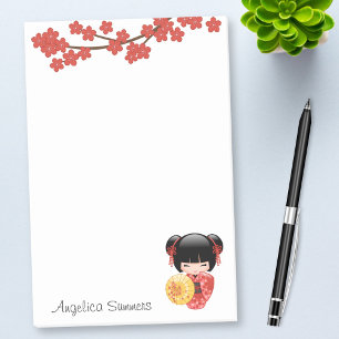 Notas Post-it® Muñeca roja de Sakura Kokeshi - geisha japonés