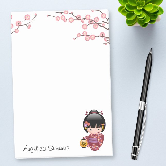 Notas Post-it® Muñeca Sakura Kokeshi - Chica Kimono Geisha (Subido por el creador)