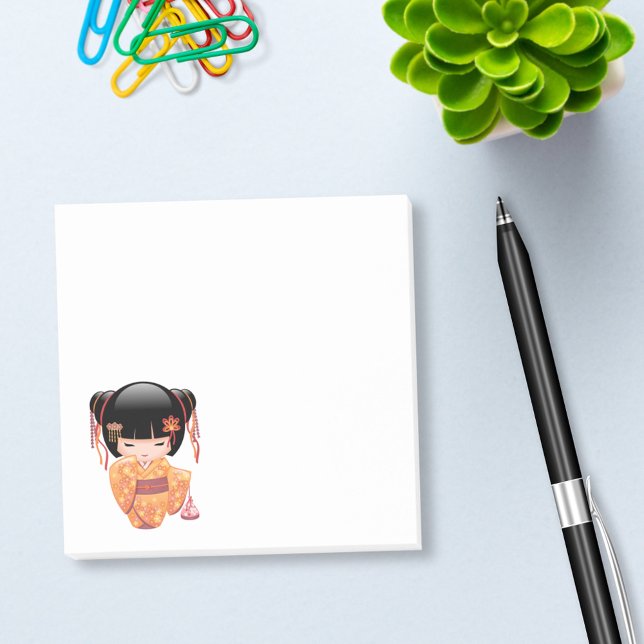 Notas Post-it® Muñeca Ume Kokeshi - Chica Geisha de la enseñanza  (Subido por el creador)
