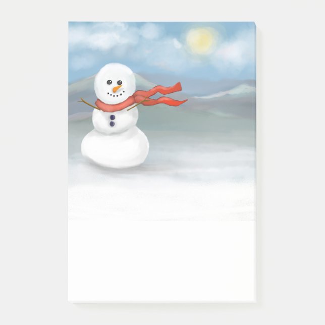 Notas Post-it® Muñeco de nieve (Anverso)