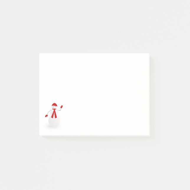 Notas Post-it® Muñeco de nieve que agita lindo (Anverso)