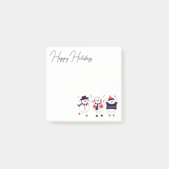 Notas Post-it® Muñecos de Nieve Festivos (Anverso)