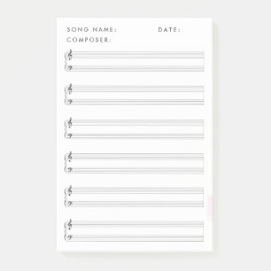 Notas Post-it® Música de hoja en blanco