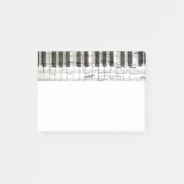 Notas Post-it® música de piano en blanco y negro