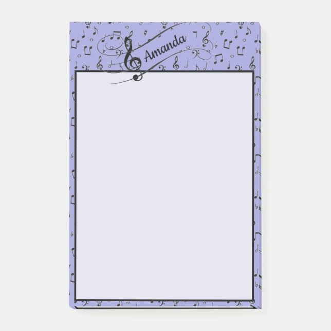 Notas Post-it® Música negra personalizada (Anverso)