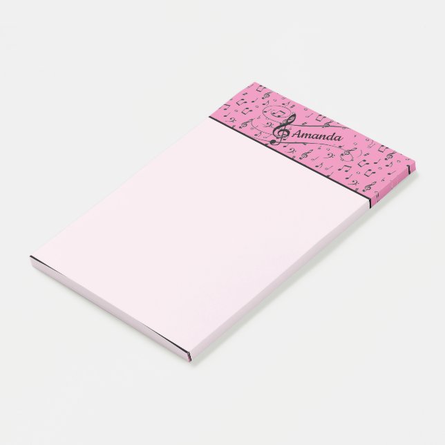 Notas Post-it® Musical Negro personalizado (En perspectiva)