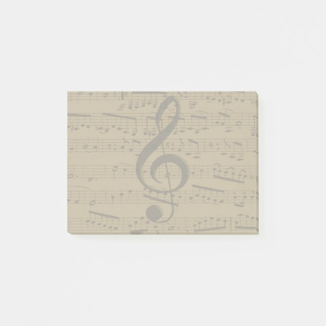Notas Post-it® Musical Treble Clef Sheet Music Classic (Anverso)