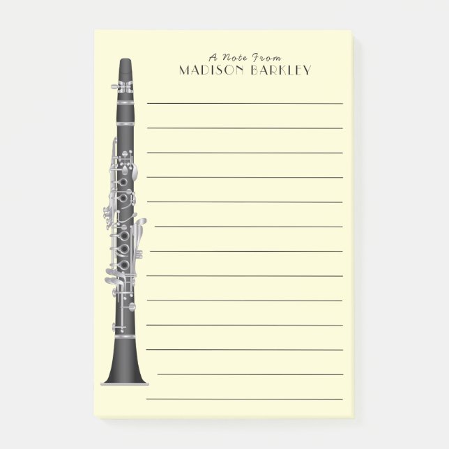 Notas Post-it® Músico Clarinet Music Teacher Band (Anverso)