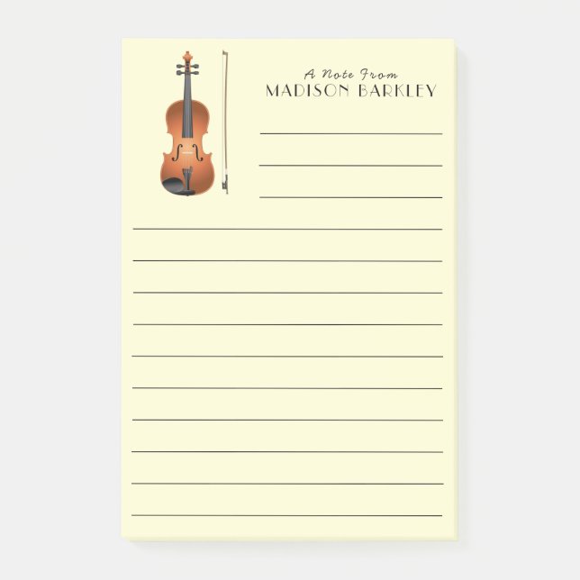 Notas Post-it® Músico de Viola Violin Music Teacher (Anverso)