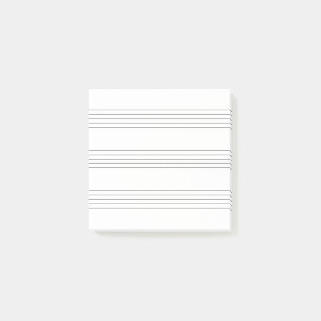 Notas Post-it® Musik Notenlinien, minimalistisch, quadratisch (Anverso)