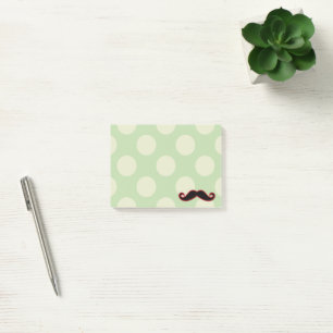 Notas Post-it® Mustache de manillar, puntos de polka - rojo verde