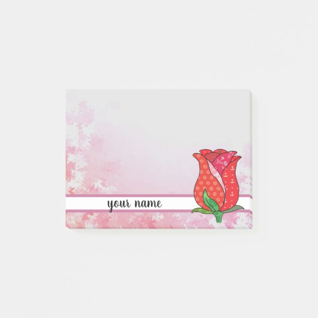 Notas Post-it® Musterrose , personalisiert (Anverso)