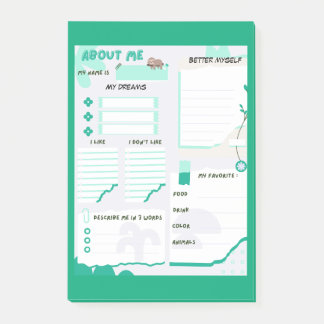 Notas Post-it® My About Me Green