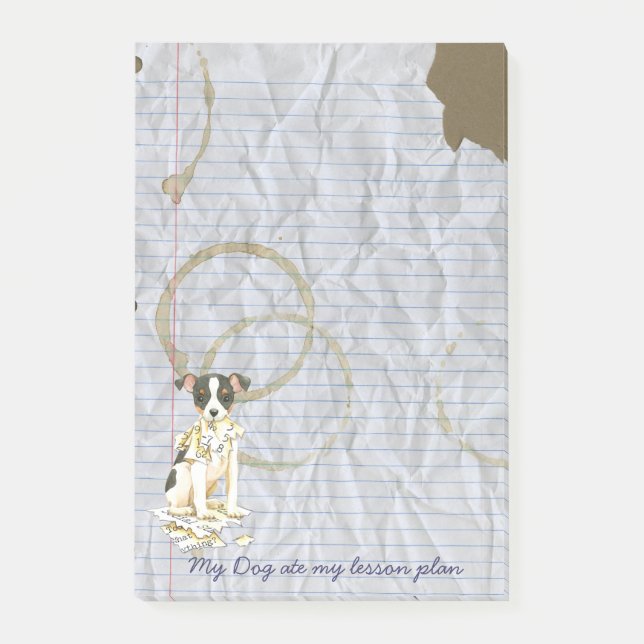 Notas Post-it® My Toy Fox Terrier comió mi plan de clases (Anverso)