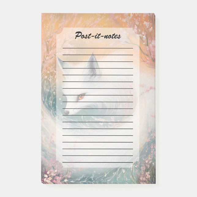 Notas Post-it® Mystic Bloom Spring Fox Watercolor (Anverso)