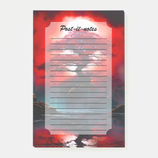 Notas Post-it® Mystical Red Tree Under Full Moon