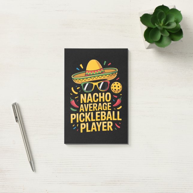 Notas Post-it® Nacho Average Pickleball Player (Oficina)