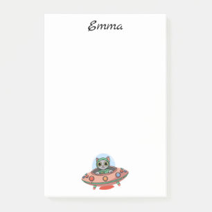 Notas Post-it® Nacido de gato y nave espacial de OVNI, nombre per