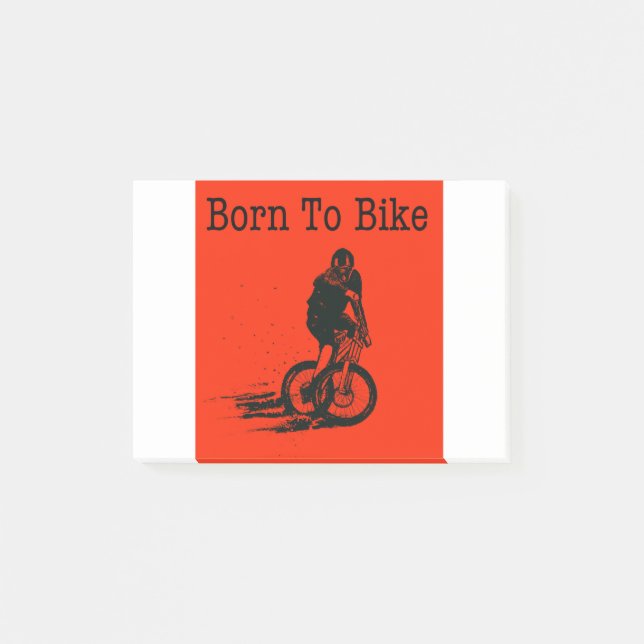 Notas Post-it® Nacido en bicicleta (Anverso)