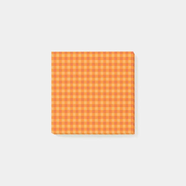 Notas Post-it® Naranja Buffalo Plaid Cheful Organization (Anverso)