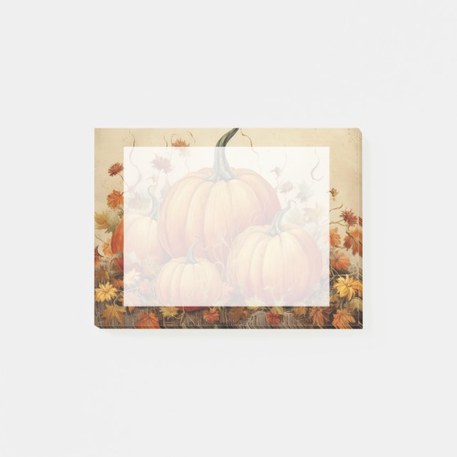 Notas Post-it® Naranja Calabazas Rustic Otoño (Anverso)