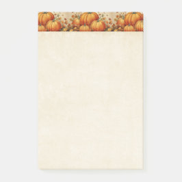 Notas Post-it® Naranja Calabazas Rústico Patrón Otoño