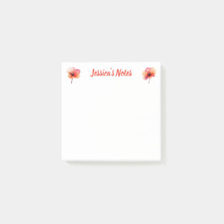 Notas Post-it® Naranja coral contemporáneo floral
