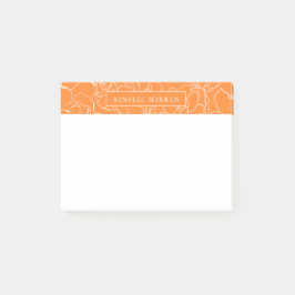 Notas Post-it® Naranja cúrcuma simplemente floral personalizada