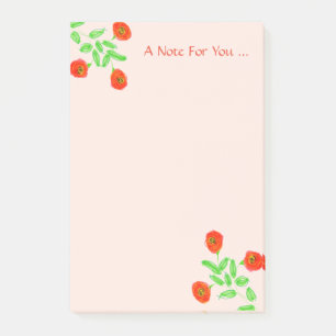 Notas Post-it® Naranja de flor acentuada
