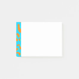 Notas Post-it® Naranja de impresión Leopardo Azul