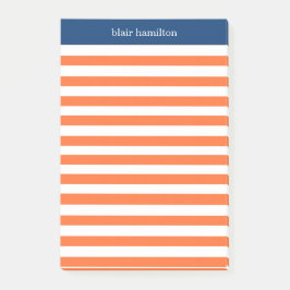 Notas Post-it® Naranja de monograma tachado