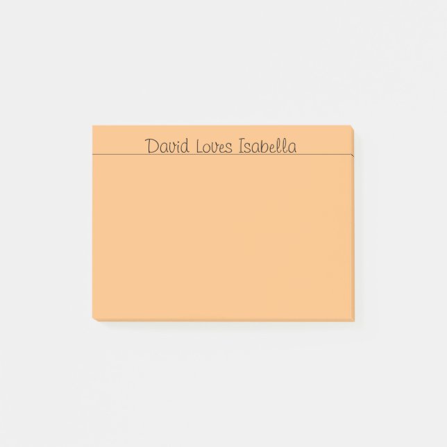 Notas Post-it® Naranja de palabras amorosas (Anverso)