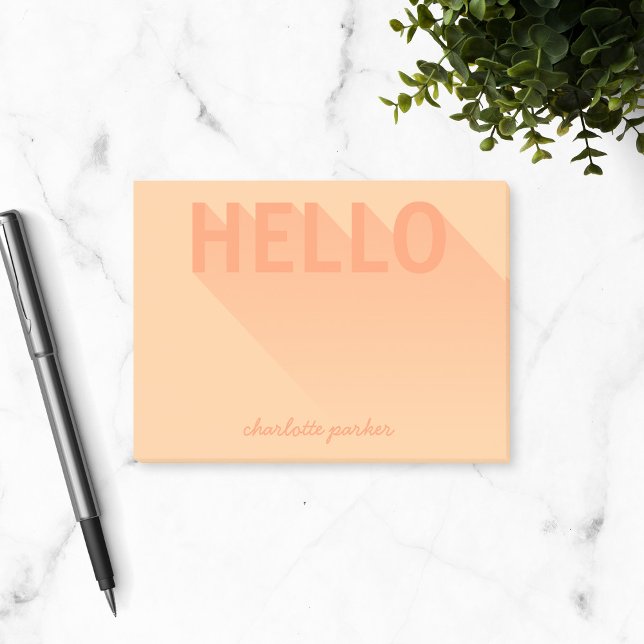 Notas Post-it® Naranja de tipografía moderna Hola (Subido por el creador)