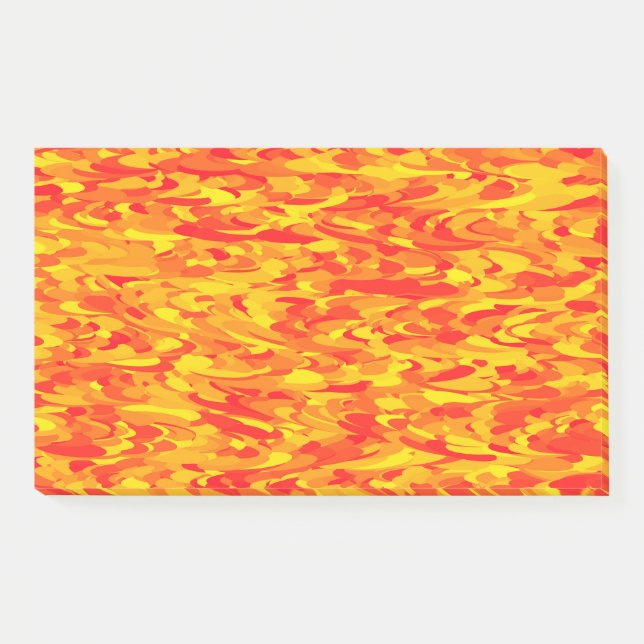 Notas Post-it® Naranja del patrón abstracto amarillo rojo (Anverso)