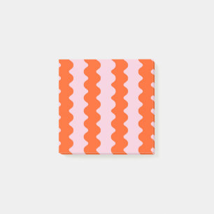 Notas Post-it® Naranja Groovy Stripe Moderno Primavera Minimalist