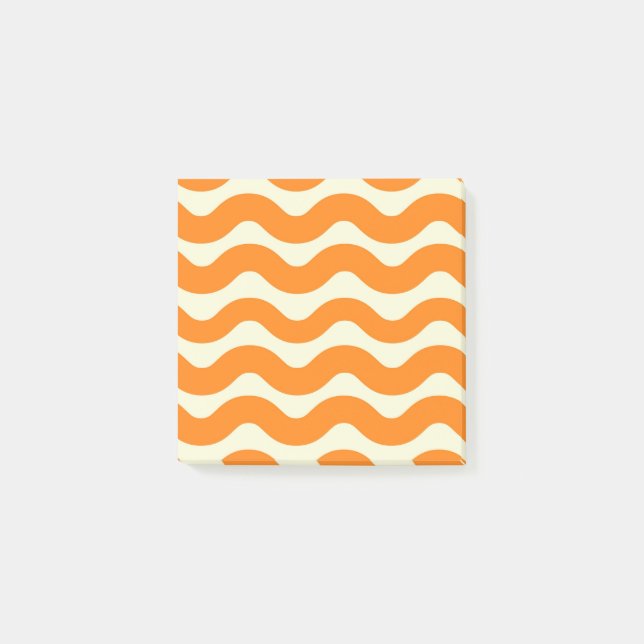 Notas Post-it® Naranja Groovy Wavy Stripe Resumen Primavera moder (Anverso)