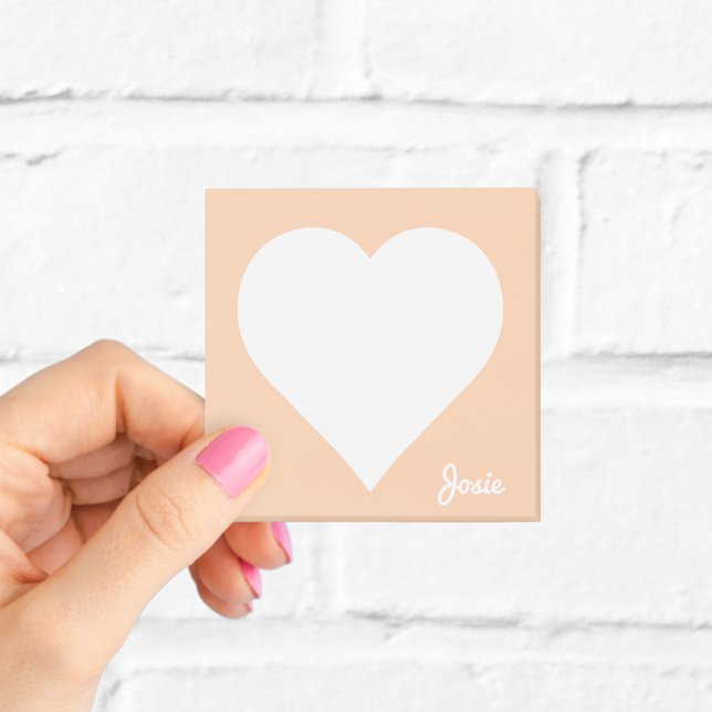 Notas Post-it® Naranja Heart Sticky Notes con nombre (Subido por el creador)