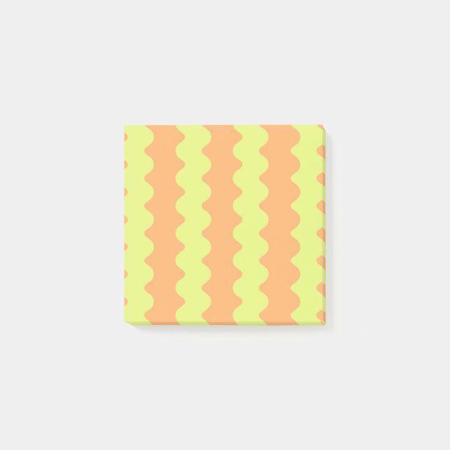 Notas Post-it® Naranja Lime Wavy Stripe Negrita Stationery modern (Anverso)