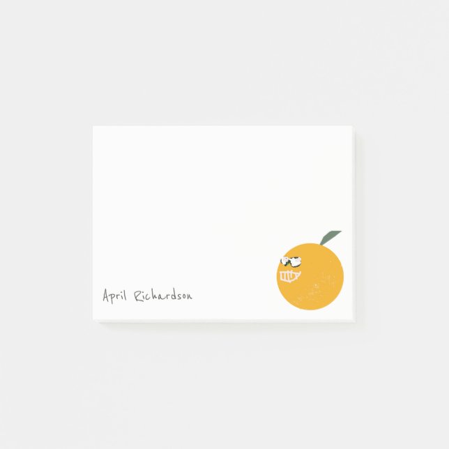 Notas Post-it® Naranja lindo con gafas de sol Niños de la fruta m (Anverso)