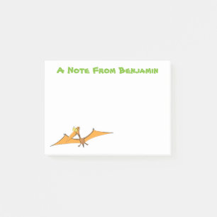 Notas Post-it® Naranja lindo y gracioso personalizado pterodáctil