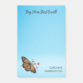 Notas Post-it® Naranja Monarch Butterfly Sky Blue Inspirador