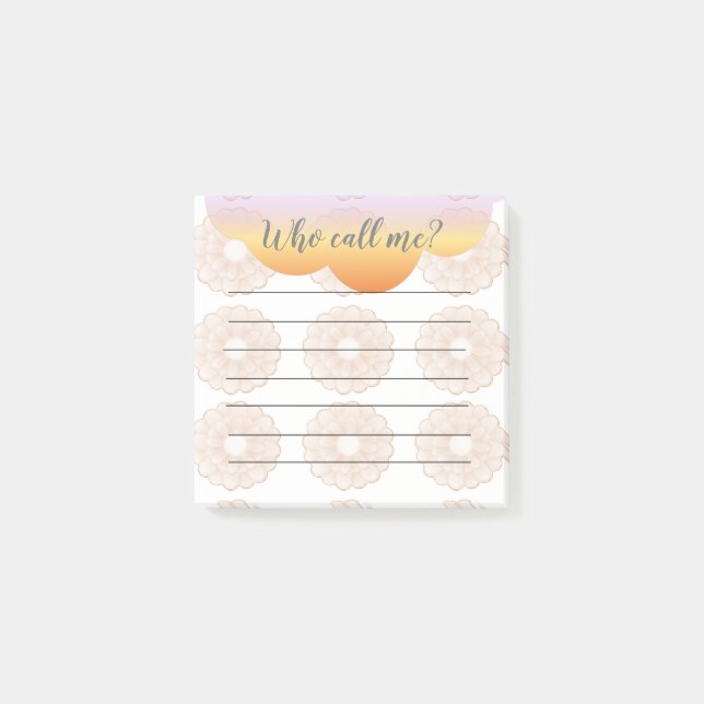 Notas Post-it® Naranja Peach Anemones Who Call Me Post-It Notes (Anverso)