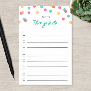 Notas Post-it® Naranja Pink Verde azulada Confetti Cosas Que Hace
